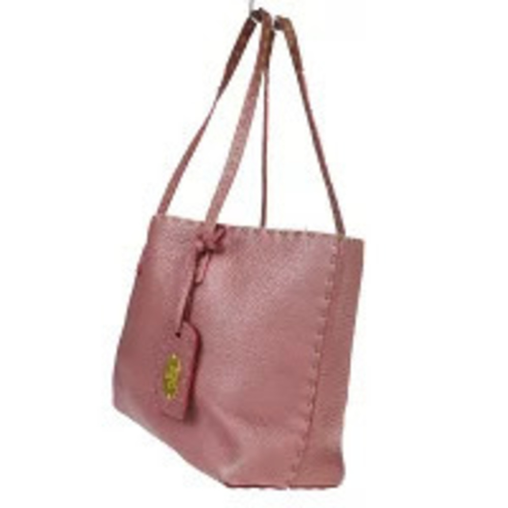 Fendi Pink Handbag Leather Metallic Selleria Pink